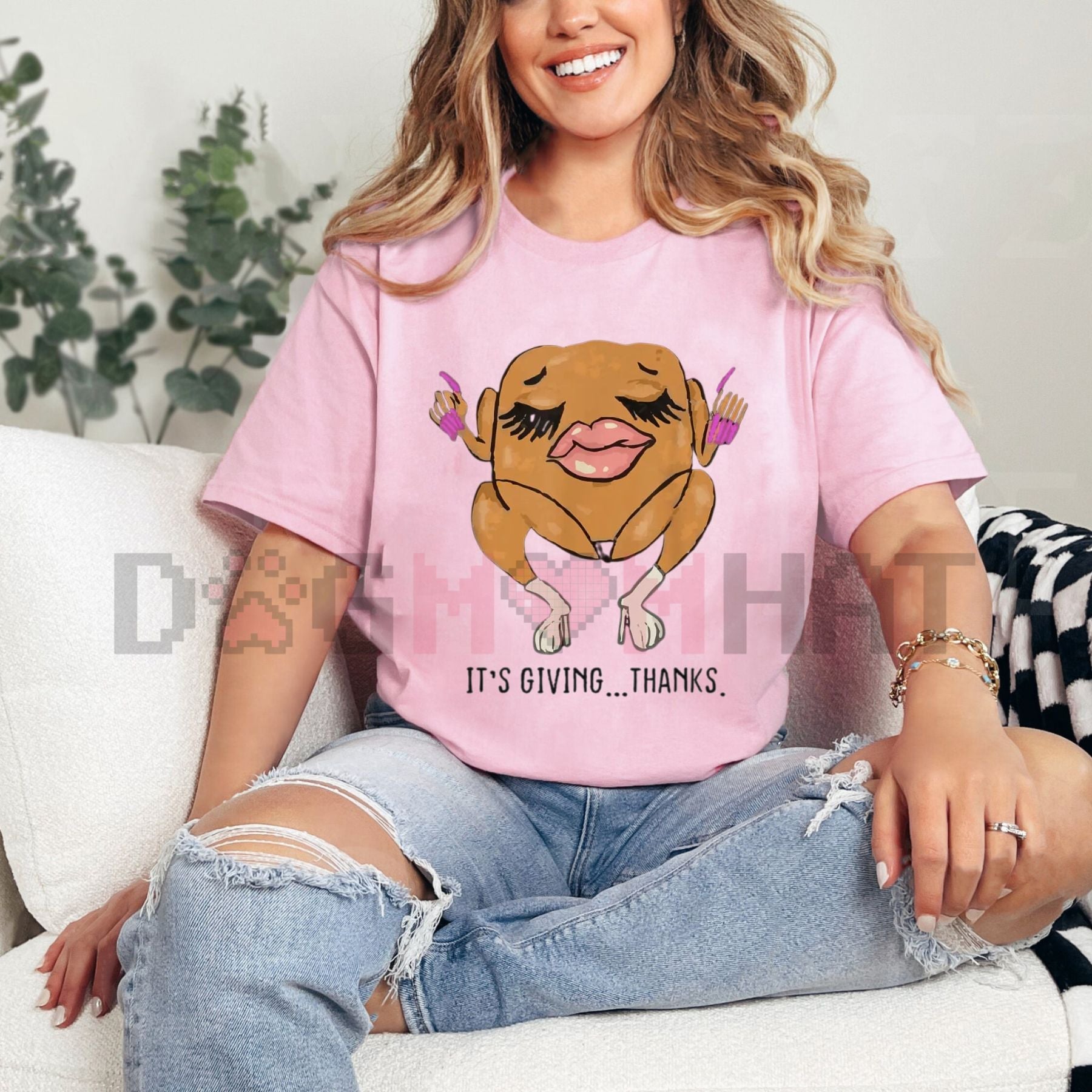 "It’s Giving Thanks" Thanksgiving Vibe Check T-Shirt – Viral Slang Modern Internet Humor Tee