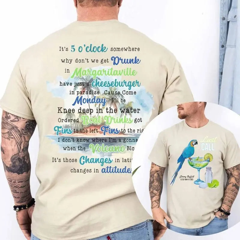 Jimmy B. Double-Sided Shirt – Margaritaville Country Music Tee, Unisex Cotton Fit Buffett-Inspired T-Shirt
