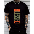Men's Plus Size Geometric Crew Neck T-Shirt – Casual Short Sleeve Tee