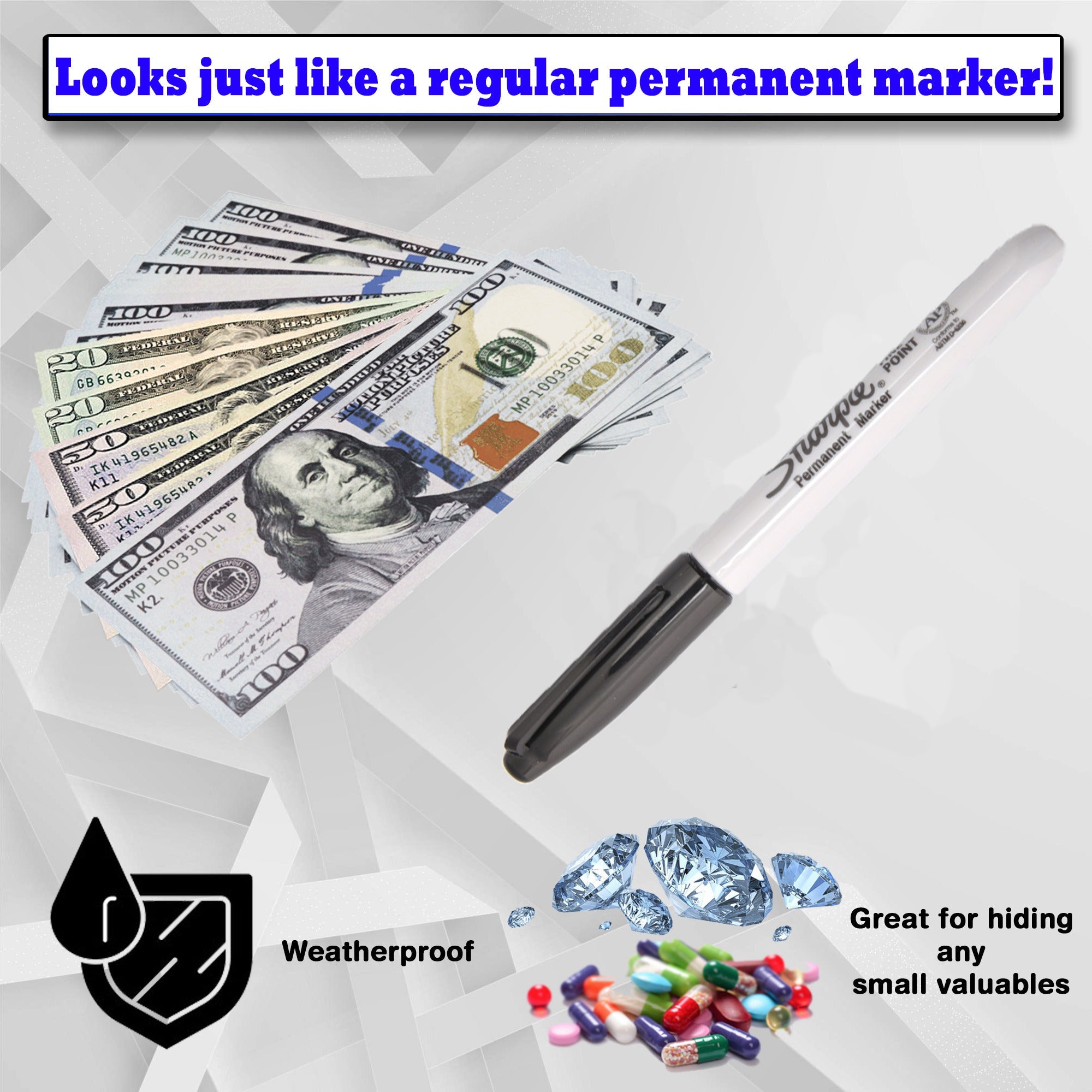 Realistic Large Marker Diversion Safe (2 Pack) - Real working large marker with a secret stash container to hide valuables