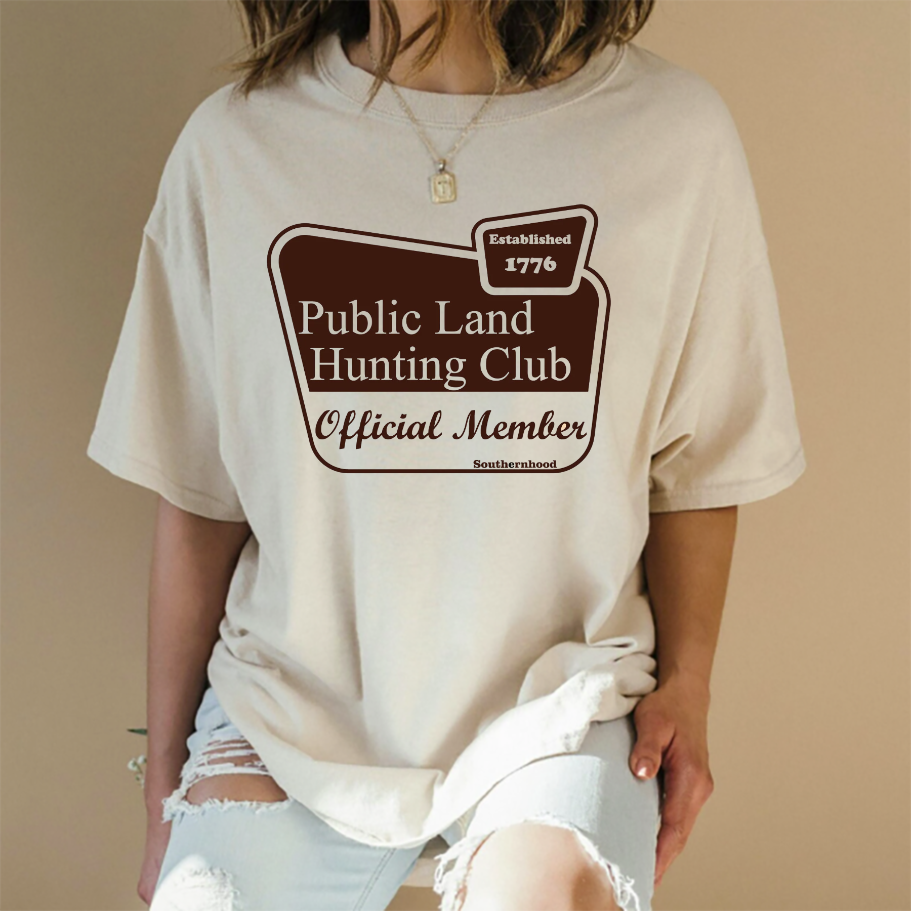 Public Land Hunting Club T-Shirt – Sage Green, Vintage Hunting Apparel, Unisex Outdoor Outfit, Gift for Hunter
