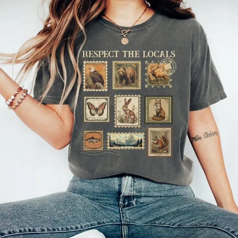 Respect The Local Wildlife T-Shirt – Unisex Nature Lover Tee, Animal Protection Graphic Shirt, National Park-Inspired Casual Wear