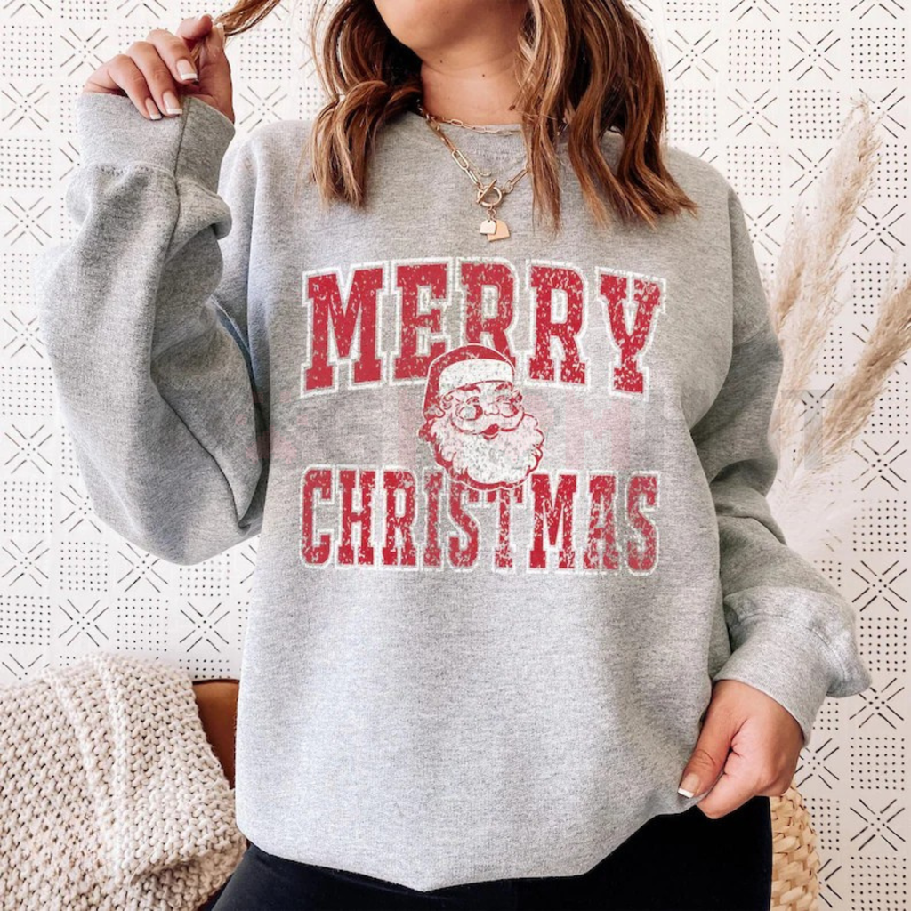 Retro Merry Christmas Santa Sweatshirt