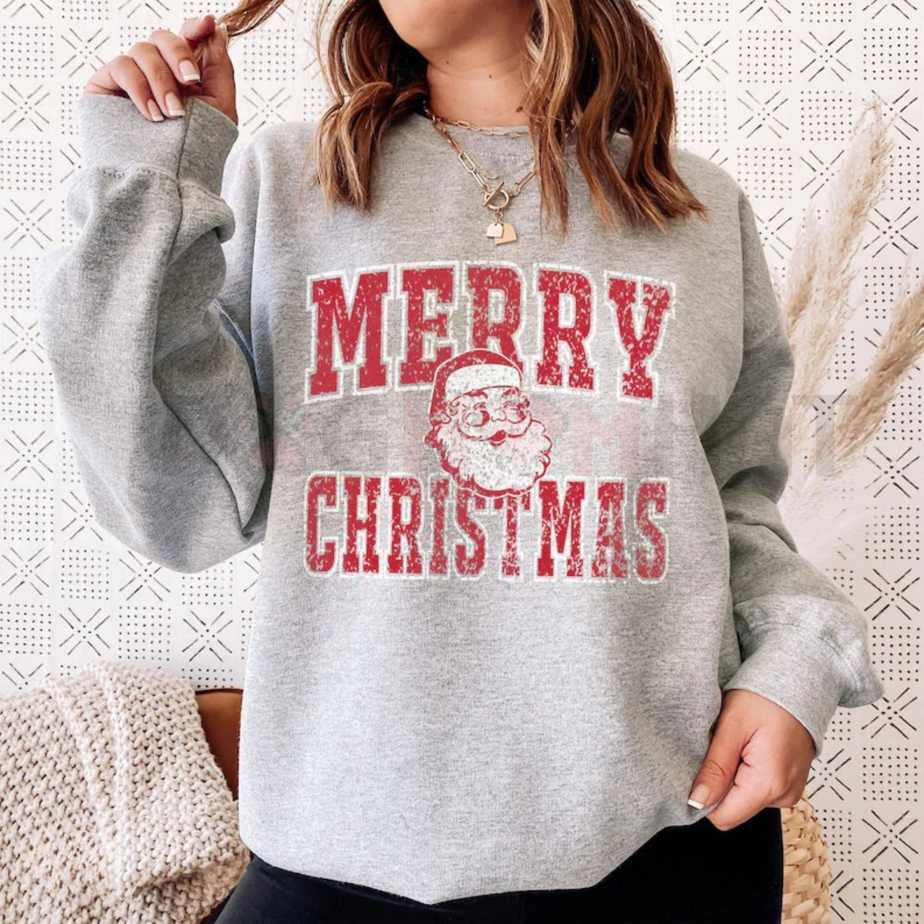 Retro Merry Christmas Santa Sweatshirt