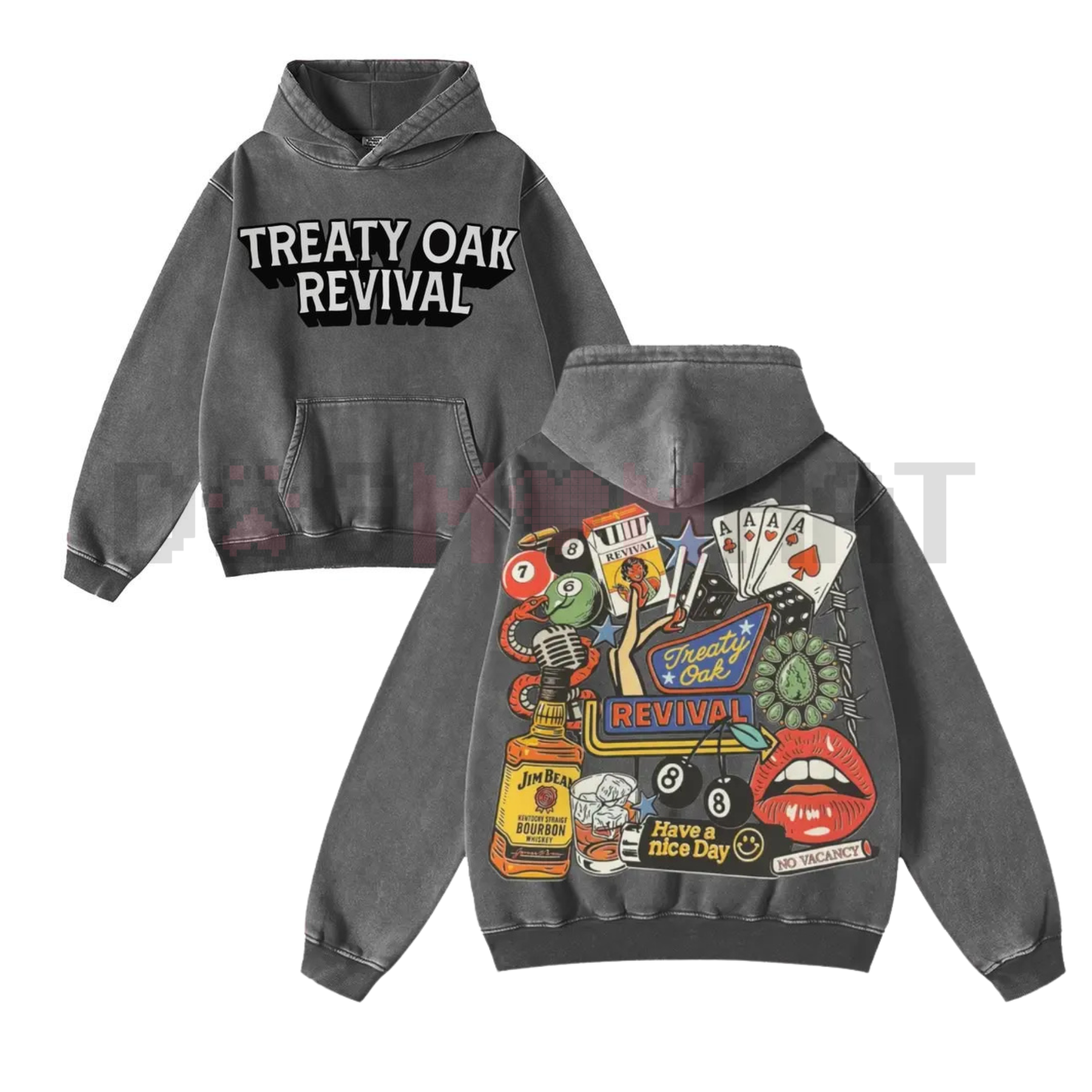 Retro Treaty Oak Revival Western Hoodie