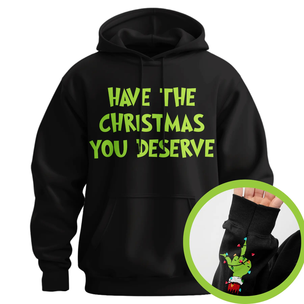 Sarcastic "Christmas You Deserve" Middle Finger Hoodie