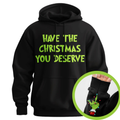Sarcastic "Christmas You Deserve" Middle Finger Hoodie