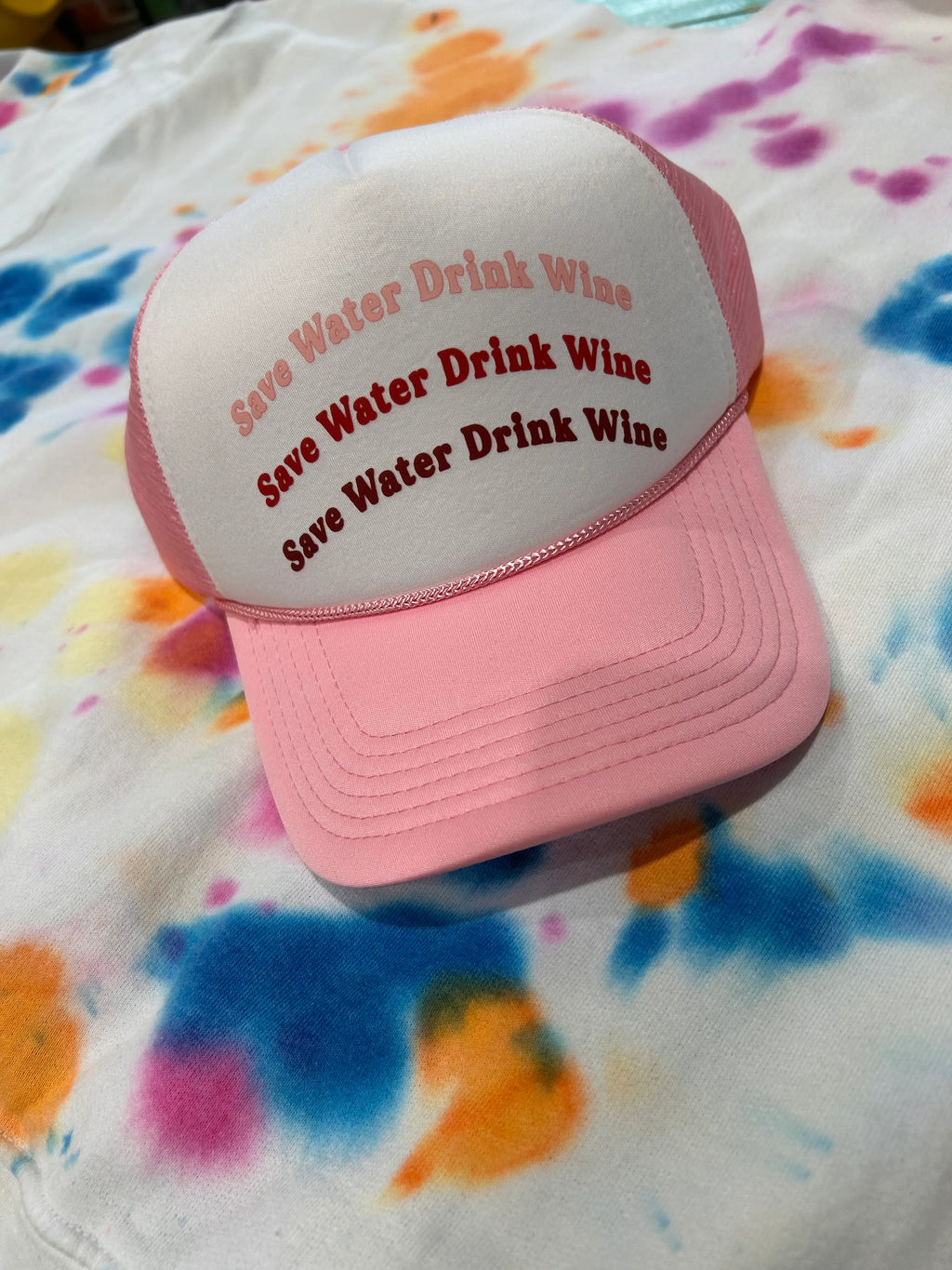 Save Water Drink Wine Trucker