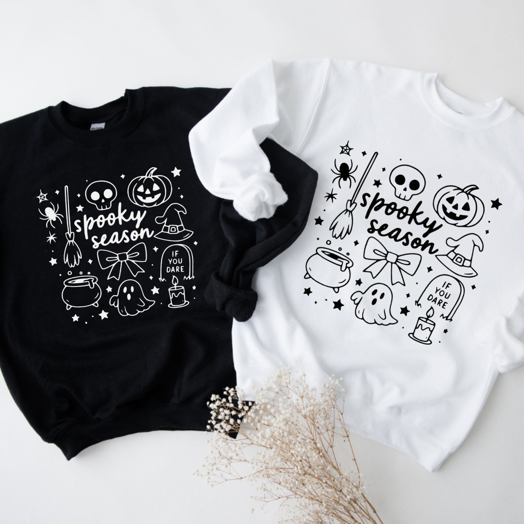 Spooky Season Cream Sweatshirt - Cozy Halloween Crewneck