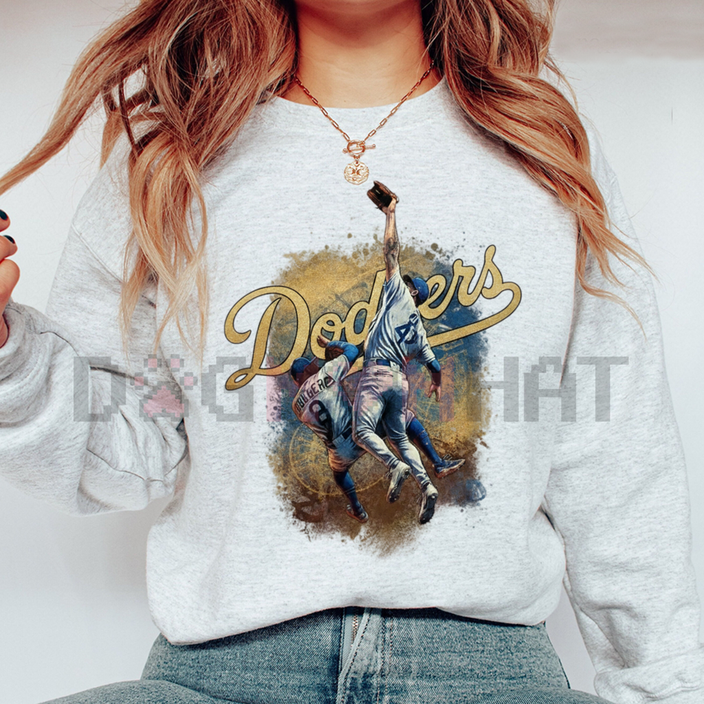 The Catch Dodger Champions 2025 Sweatshirt – Game 7 LA Baseball Vintage Fan Gear
