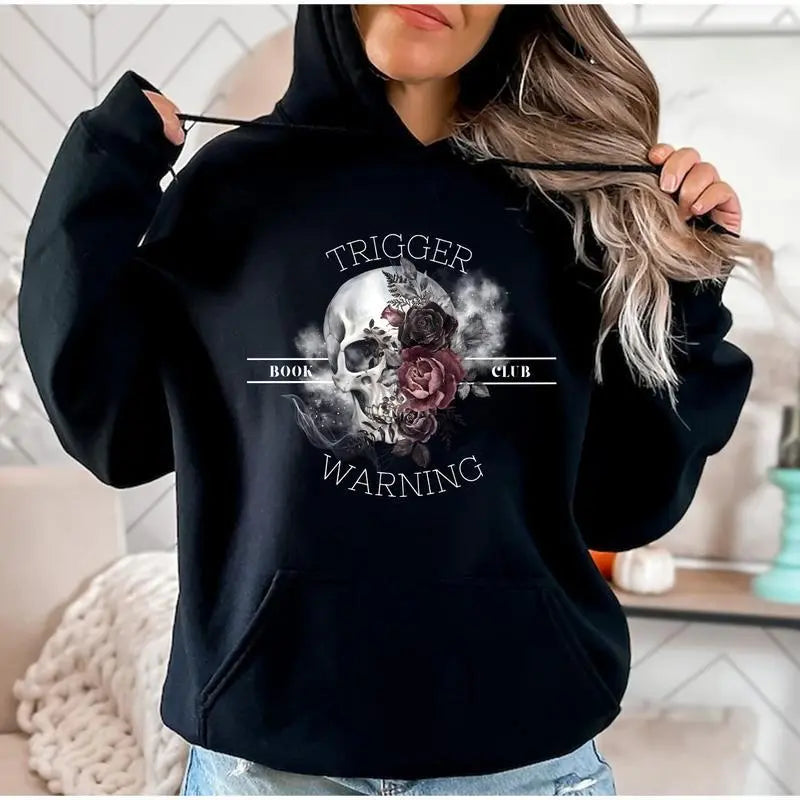 "Trigger Warning Reading" Hoodie – Dark Romance Book Lover Shirt