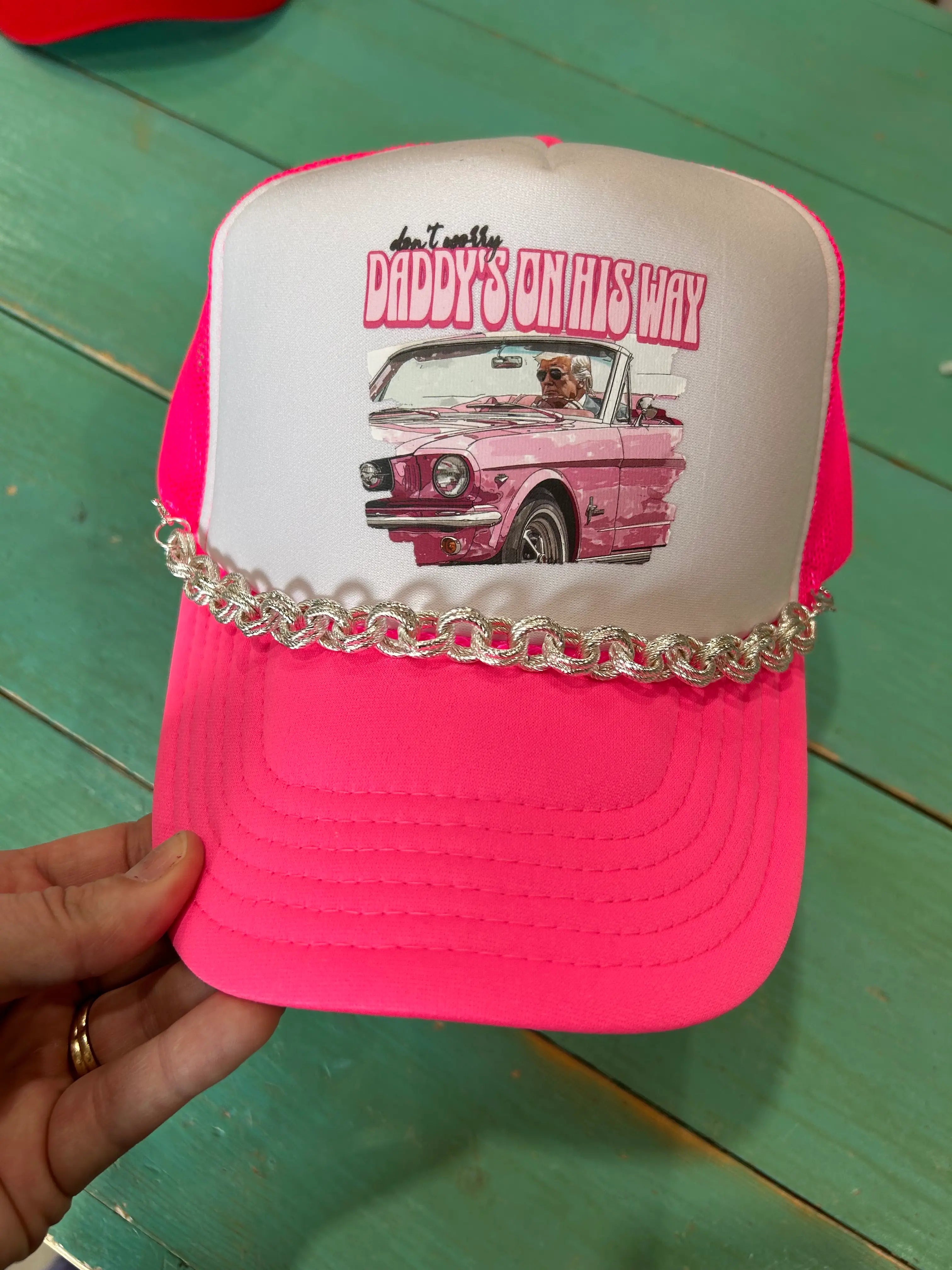 Trump, Daddy's On His Way Home Trucker Hat