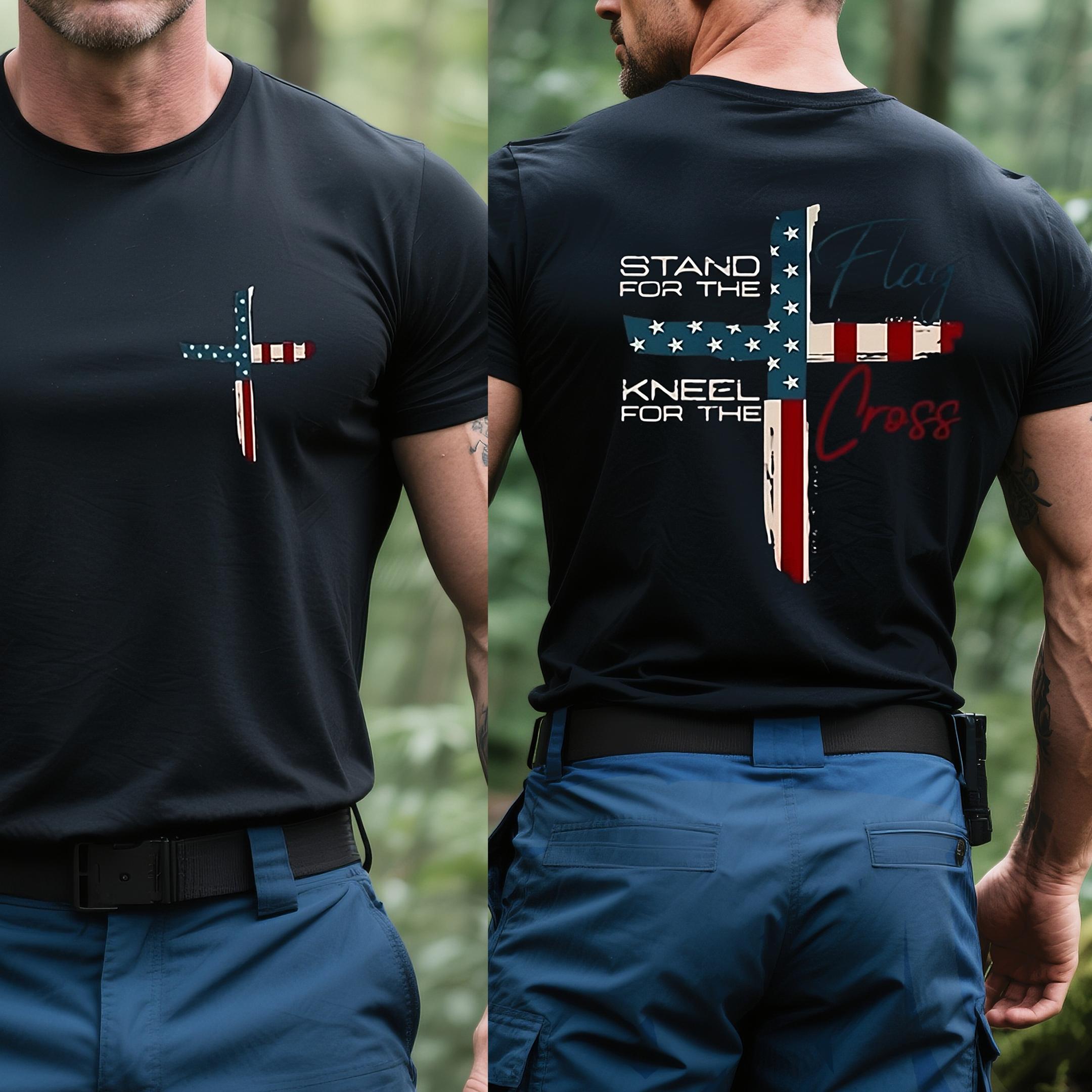 VIBEZONE Christ Flag The Cross FAITH 2-Sided T-Shirt