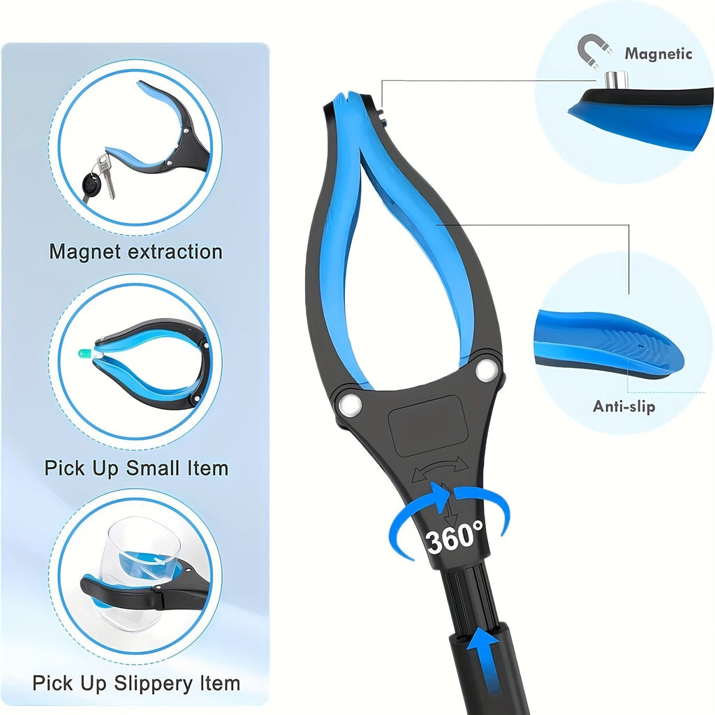 Heavy-Duty Steel Folding Trash Picker – 32" with Magnet & Anti-Slip Handle