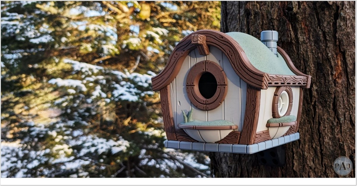 Hobbit Hole Birdhouse 🏡🕊️ – Whimsical Garden Decor with Optional Blink Cam Mount