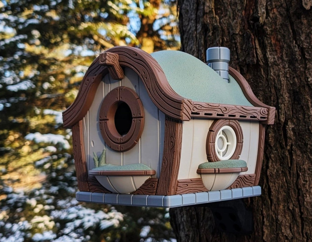 Hobbit Hole Birdhouse 🏡🕊️ – Whimsical Garden Decor with Optional Blink Cam Mount