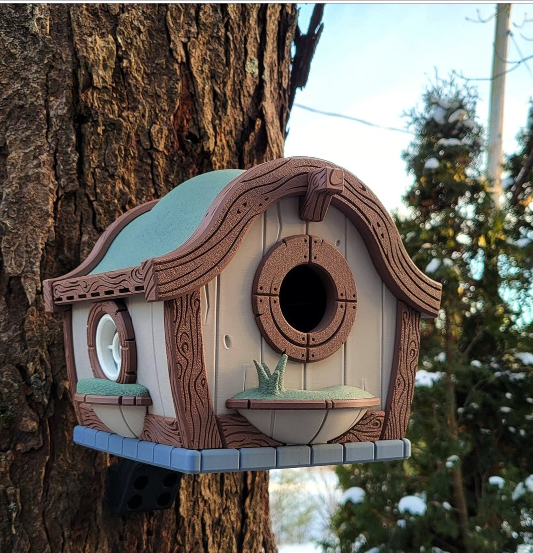 Hobbit Hole Birdhouse 🏡🕊️ – Whimsical Garden Decor with Optional Blink Cam Mount