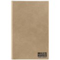 Notebook - Engravable Leatherette Bound With Ribbon Bookmark 5 3/8" x 8 1/4" - 3 Colors