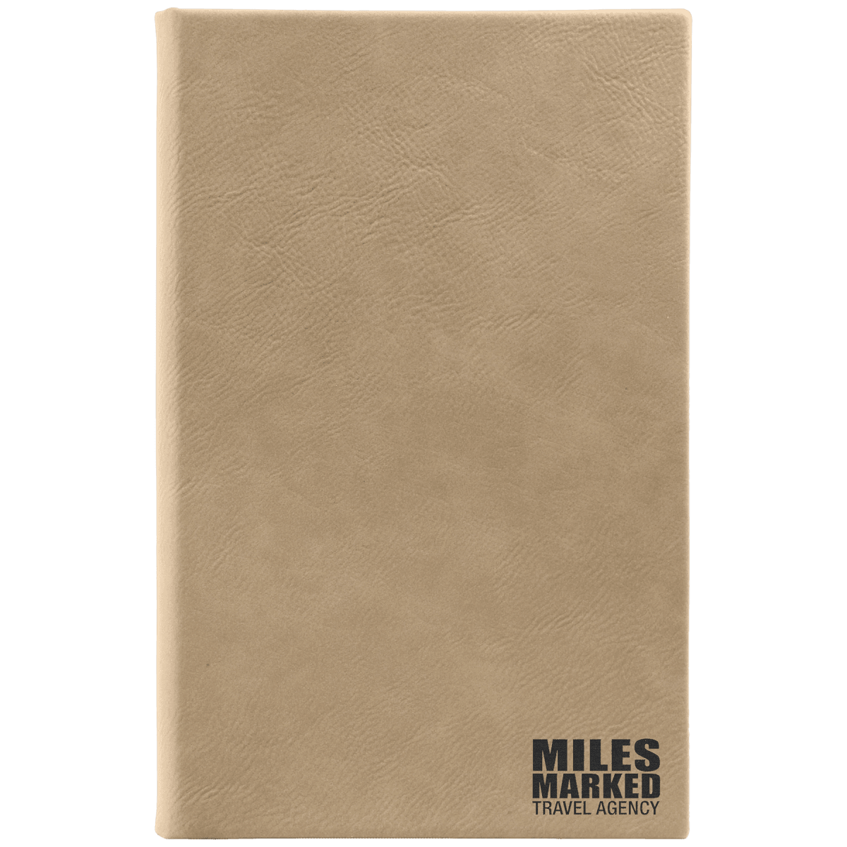Notebook - Engravable Leatherette Bound With Ribbon Bookmark 5 3/8" x 8 1/4" - 3 Colors