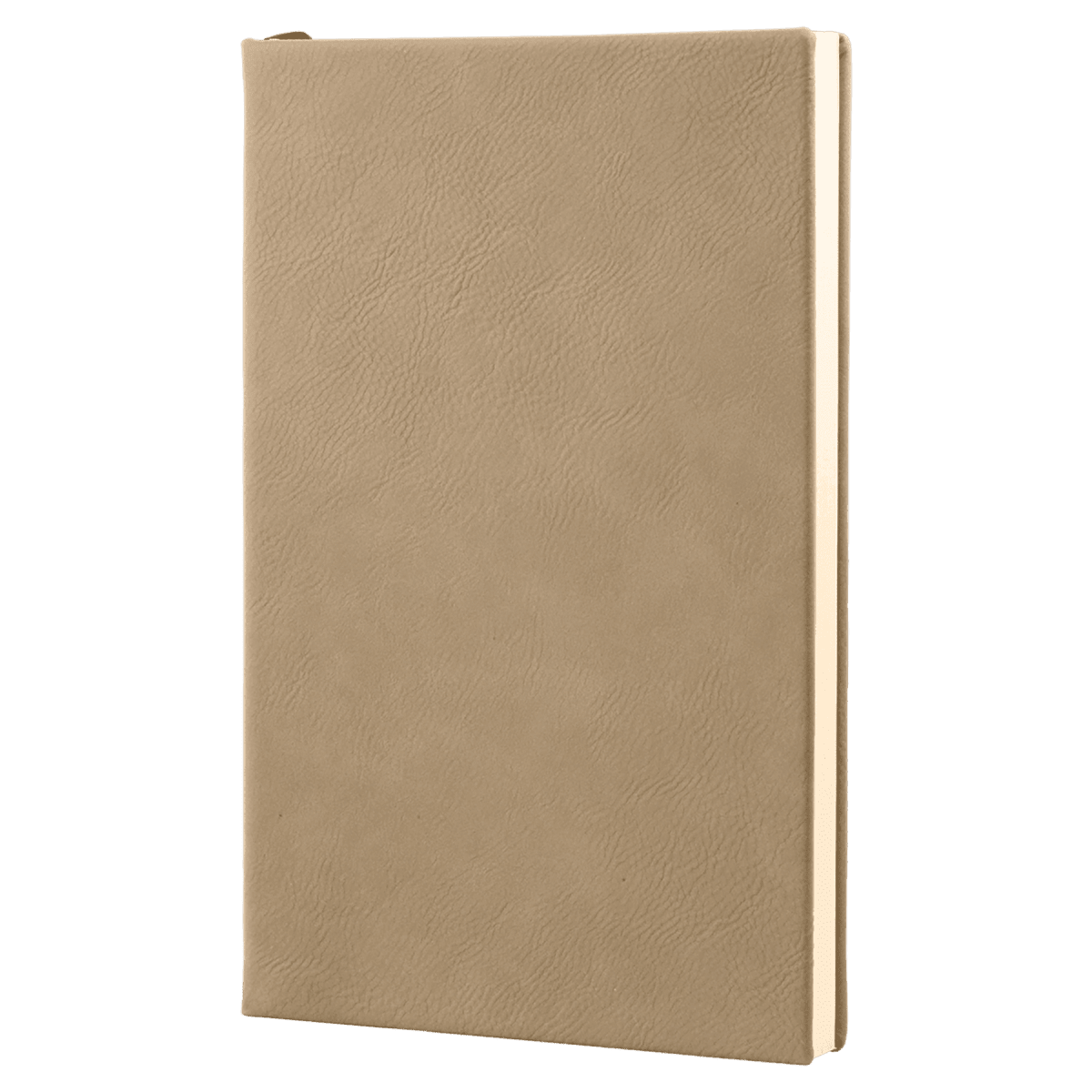 Notebook - Engravable Leatherette Bound With Ribbon Bookmark 5 3/8" x 8 1/4" - 3 Colors