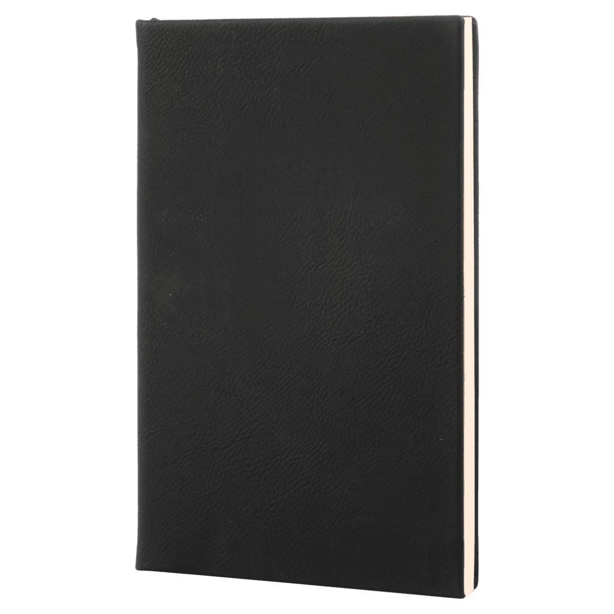 Notebook - Engravable Leatherette Bound With Ribbon Bookmark 5 3/8" x 8 1/4" - 3 Colors