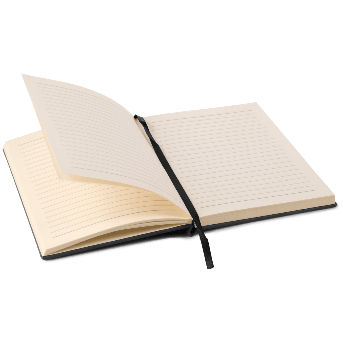 Notebook - Engravable Leatherette Bound With Ribbon Bookmark 5 3/8" x 8 1/4" - 3 Colors